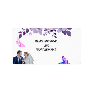 Watercolor purple flower bouquet sticker