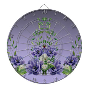 Watercolor Purple Flowers Dartboard