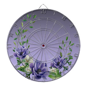 Watercolor Purple Flowers Dartboard