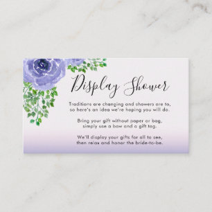 Watercolor Purple Flowers   Display Shower Enclosure Card