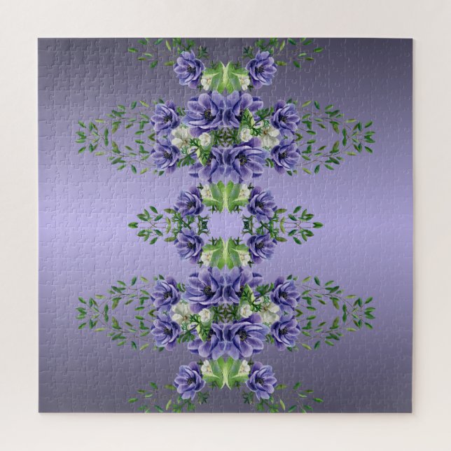 Watercolor Purple Flowers Jigsaw Puzzle (Vertical)