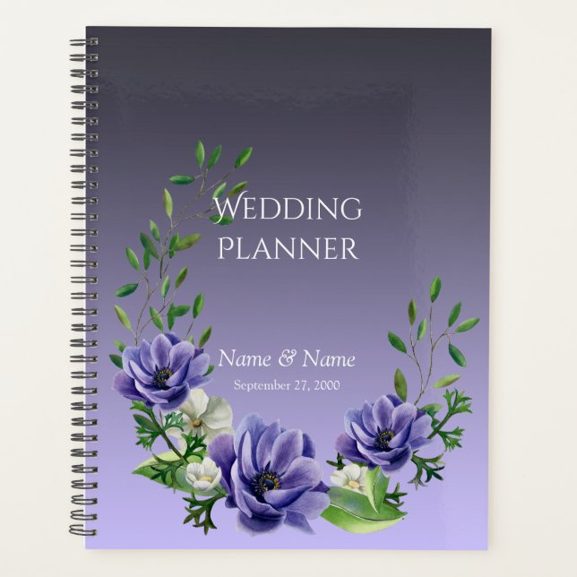 Watercolor Purple Flowers Planner (Front)