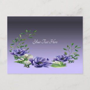 Watercolor Purple Flowers Postcard