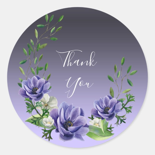 Watercolor Purple Flowers Sticker (Front)