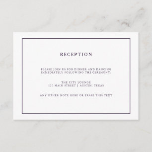 Watercolor Purple Geode Wedding Reception Enclosure Card