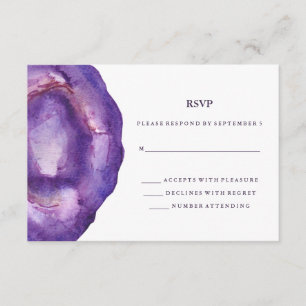 Watercolor Purple Geode Wedding RSVP