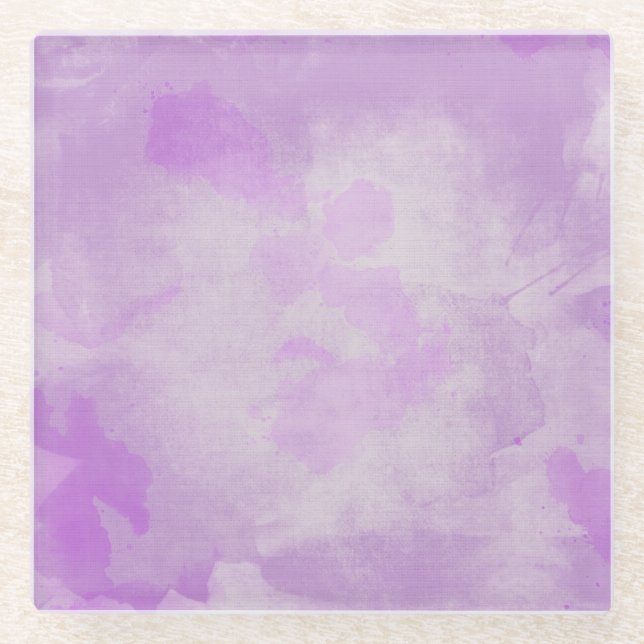 Watercolor Purple Glass Coaster (Front)
