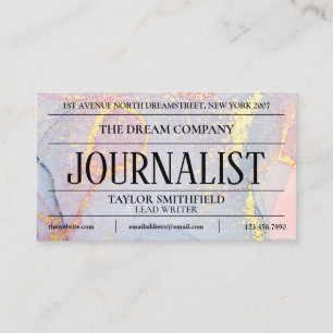 Watercolor Purple Gold Newspaper Vintage  Business Card