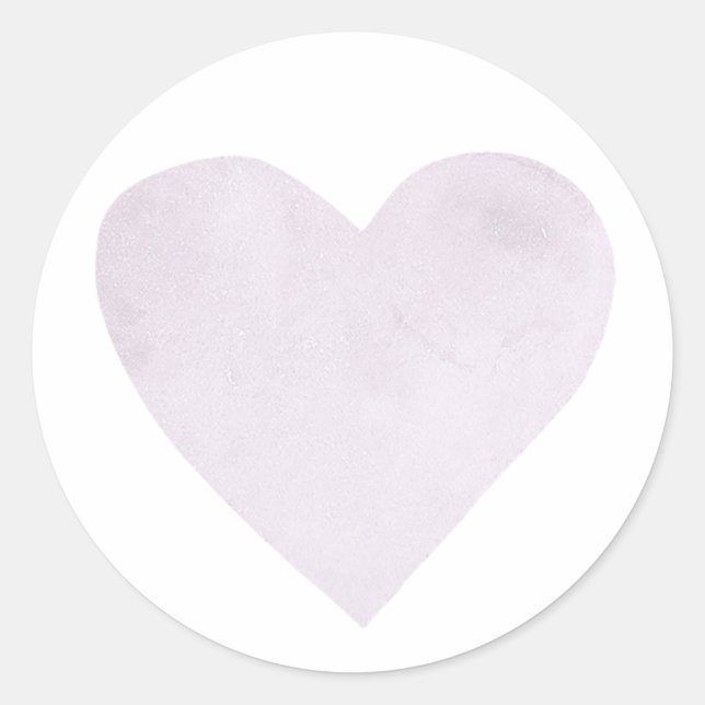 Watercolor purple heart. Valentine. Lilac wedding Classic Round Sticker (Front)