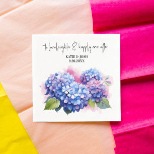 Watercolor Purple Hydrangea Floral Wedding  Napkin