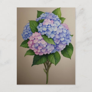 Watercolor Purple Hydrangea Flower Postcard