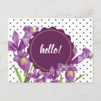 Watercolor Purple Iris Botanical Floral Art