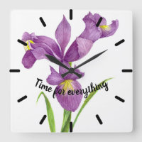 Watercolor Purple Iris Botanical Floral Art