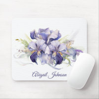 Watercolor Purple Iris Bouquet