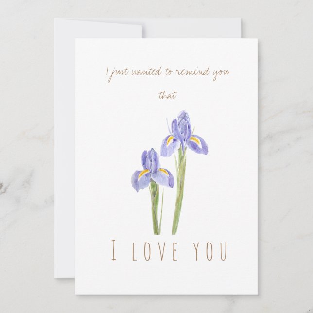 watercolor purple iris greeting card (Front)