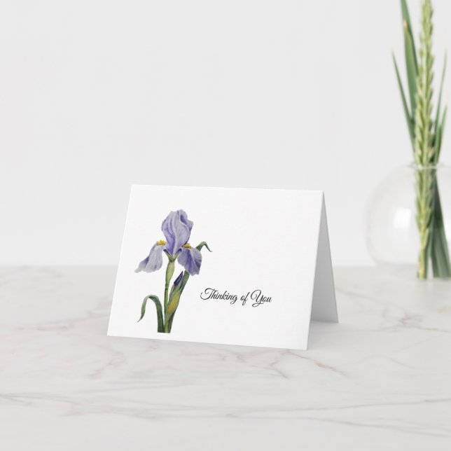 Watercolor Purple Iris Note Card (Front)