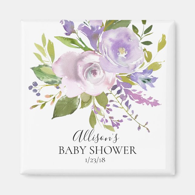 Watercolor Purple Lavender Shower Favour  Magnet (Front)