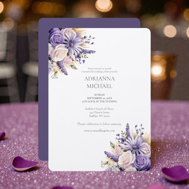 Watercolor Purple Lavender Wedding Invitation (Creator Uploaded)