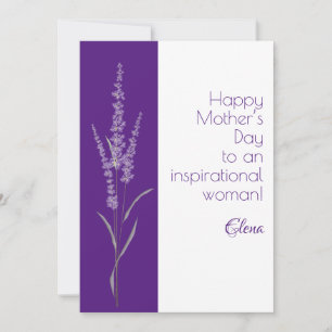 Watercolor purple lavender wish mother day holiday card