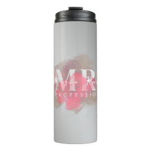 Watercolor Purple Logo Rose Gold Purple Smoke Thermal Tumbler