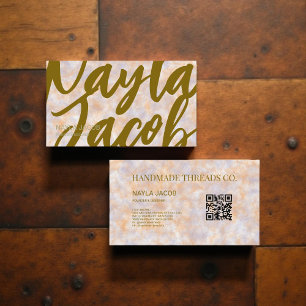 Watercolor Purple & Orange Handmade Clothing Business Card