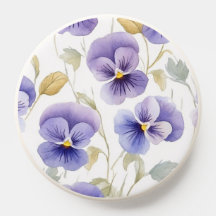 Watercolor Purple Pansy Pansies Pattern