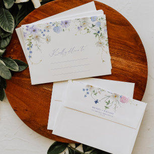 Watercolor Purple & Pink Bouquet Wedding Envelope