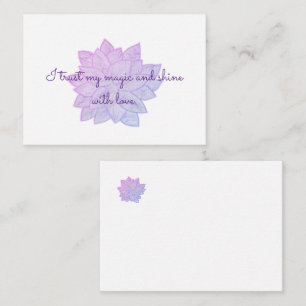 Watercolor Purple Pink Magic Crystal Flower Card