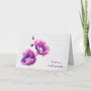 Watercolor Purple Poppies Sympathy Card