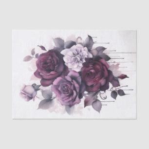 Watercolor Purple roses  Tissue Paper