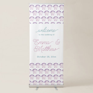 Watercolor Purple SeaShell Welcome Retractable Banner