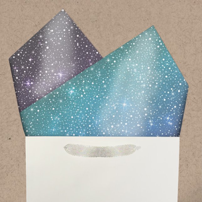 Watercolor Purple & Teal Galaxy Stars Falling Snow Tissue Paper (Creator Uploaded)