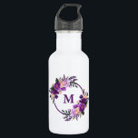 Watercolor Purple Ultra Violet Floral Monogram 532 Ml Water Bottle<br><div class="desc">Elegant Watercolor Purple Ultra Violet Floral Monogram Water Bottle</div>