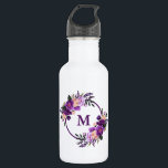 Watercolor Purple Ultra Violet Floral Monogram 532 Ml Water Bottle<br><div class="desc">Elegant Watercolor Purple Ultra Violet Floral Monogram Water Bottle</div>
