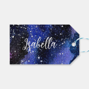Watercolor Purple Universe Gift Tags