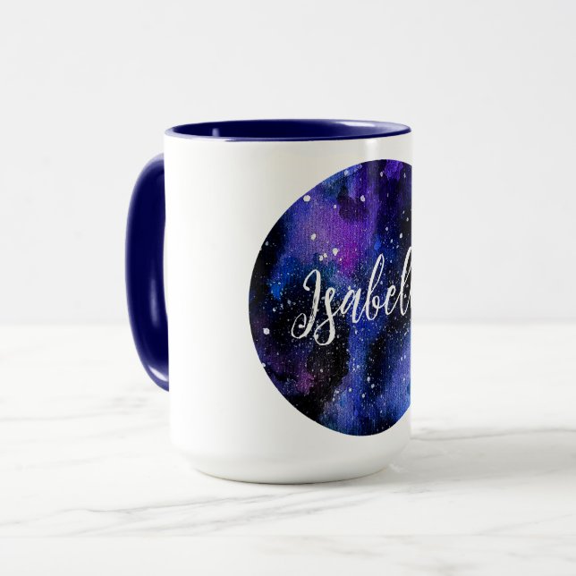 Watercolor Purple Universe Mug (Front Left)