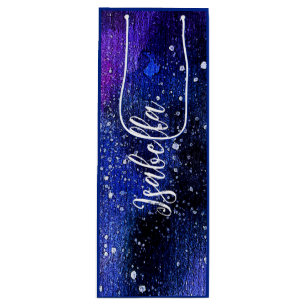 Watercolor Purple Universe Wine Gift Bag
