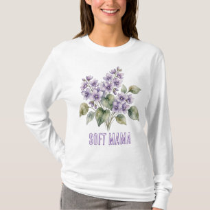 Watercolor Purple Violet Bouquet PNG - Vintage Bot T-Shirt
