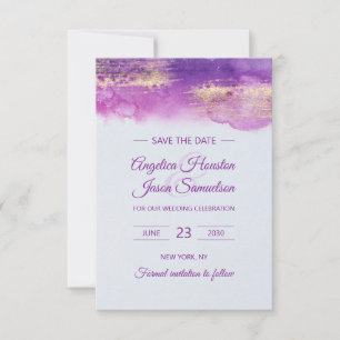 Watercolor Purple Violet Mauve Lavender SAVE DATE Save The Date