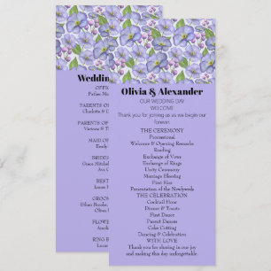 Watercolor Purple Violets & Floral Pattern Invitation