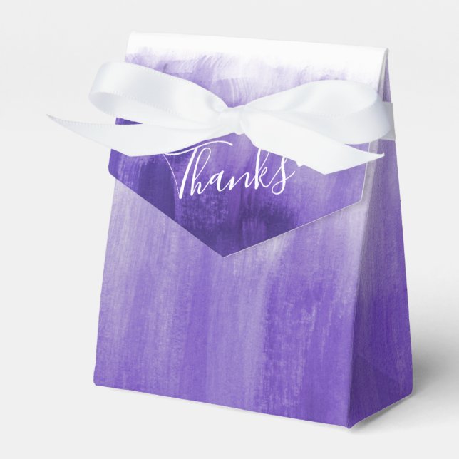 Watercolor purple wash wedding thank yous favour box (Front Side)