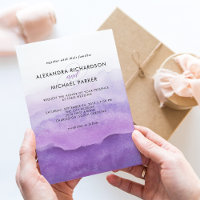 Watercolor Purple Waves | Wedding Invitation