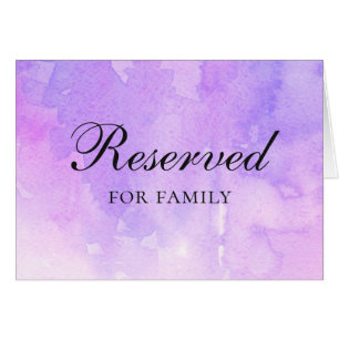 Watercolor purple wedding. Lilac reserved sign