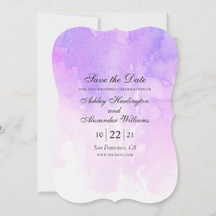 Watercolor purple wedding. Romantic lavender Save The Date