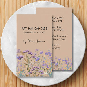 Watercolor Purple Wildflower Artisan Business Card