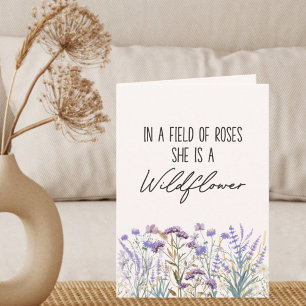 Watercolor Purple Wildflower Garden Nature Quote Card