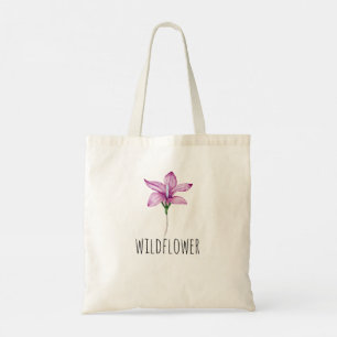 Watercolor Purple Wildflower Girl Daughter Gift Tote Bag