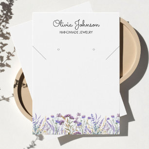 Watercolor Purple Wildflower Jewellery Display Car