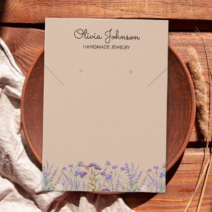 Watercolor Purple Wildflower Jewelry Display Card