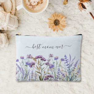Watercolor Purple Wildflower Meadow Accessory Pouch